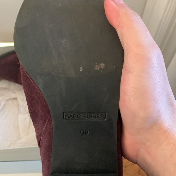 Marc fisher booties - womans size 9, dark red suede - Picture 4 of 5